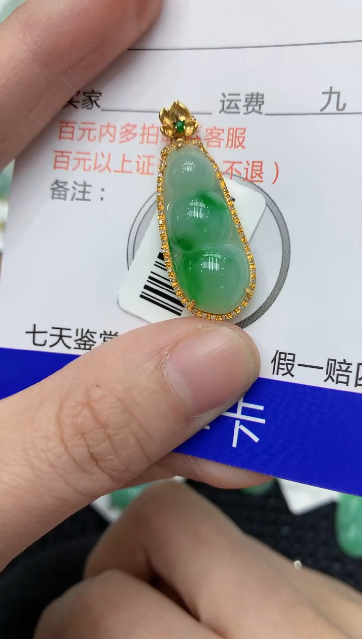 【闪购商品】翡翠颈饰18K金镶嵌11111111