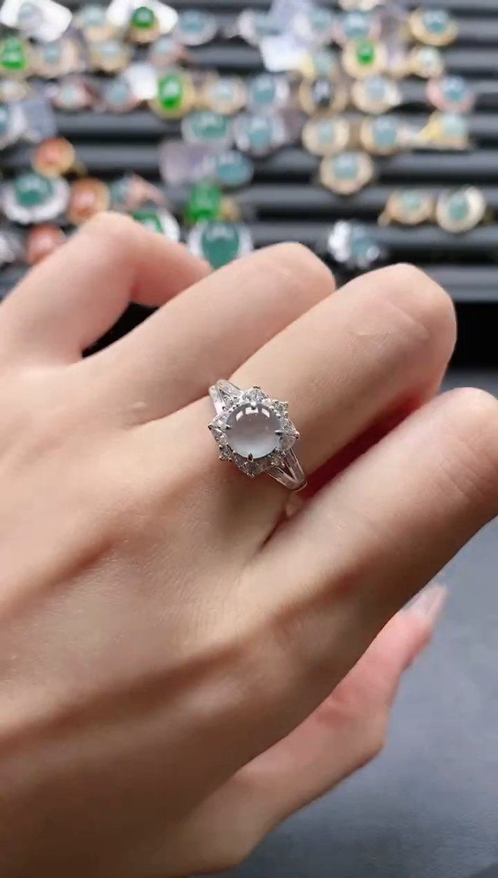 【闪购商品】翡翠戒指银S925镶嵌51511