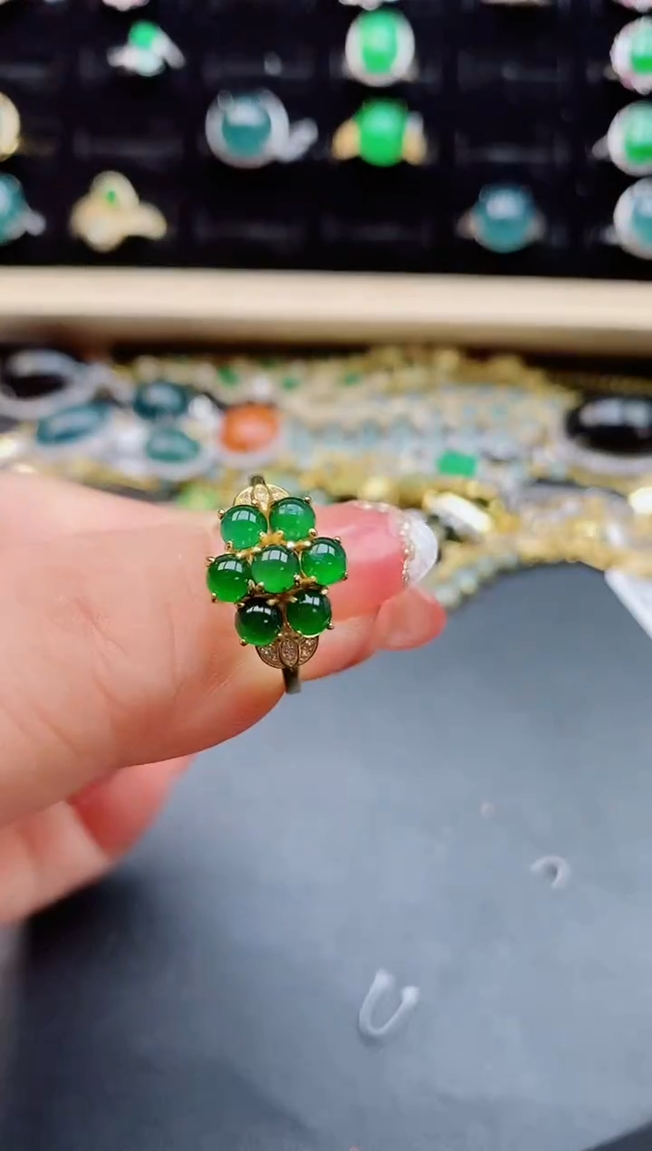 【闪购商品】翡翠戒指银S925镶嵌5080508