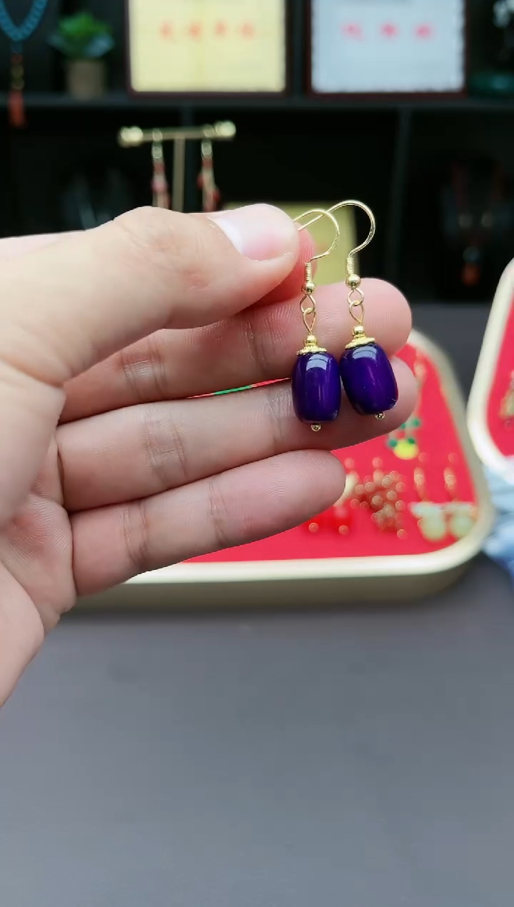 【闪购商品】玛瑙/玉髓耳钉银S925镶嵌326000