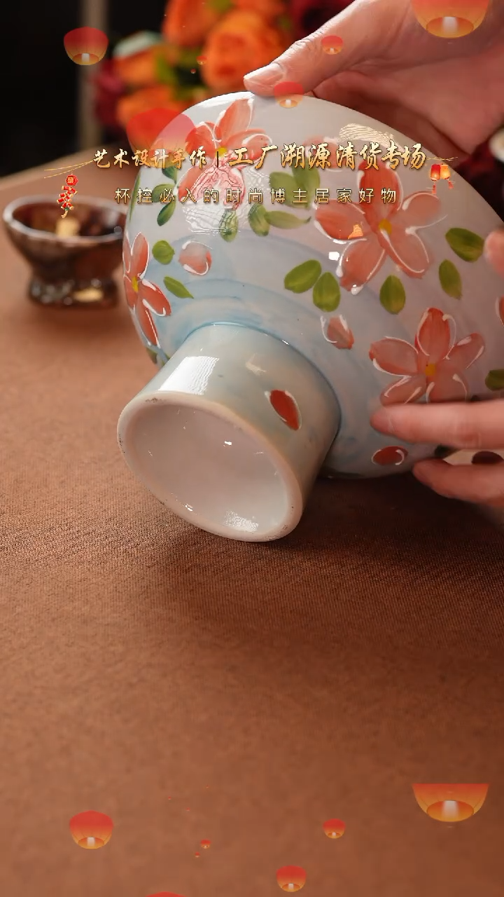【闪购商品】杯手艺人手绘釉下彩异形器物
