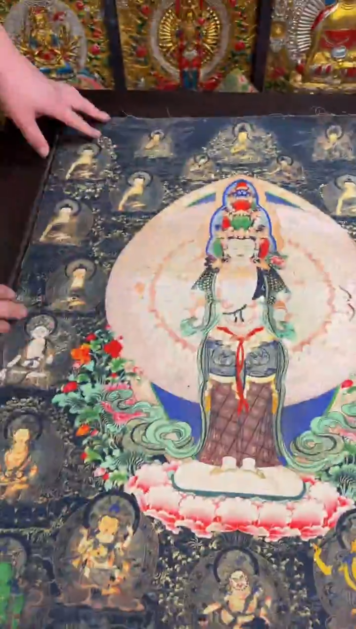 装裱画精品手绘唐卡链接--A009