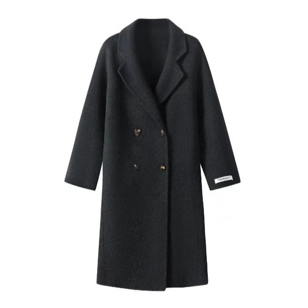 【巴黎之约】纯羊毛手工大衣白色宽松宝藏风气质百搭大衣白色