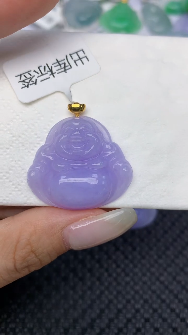 翡翠18K金镶嵌颈饰 天然缅甸翡翠a货百元以上9元证书费自理1