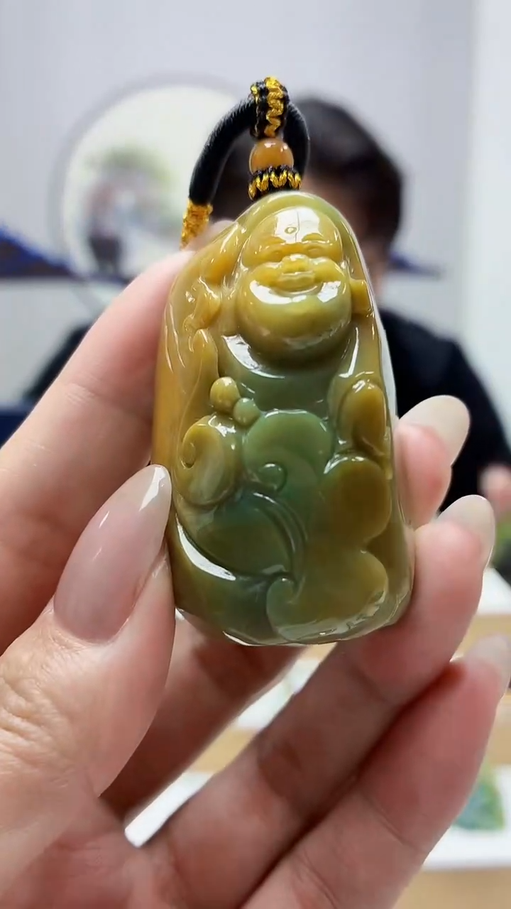 未镶嵌定制翡翠5060MM-毛货挂件47