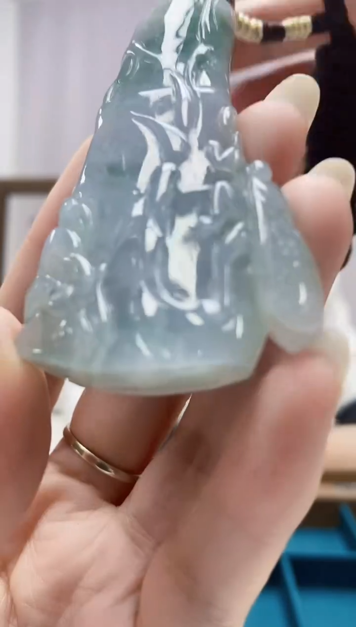 定制翡翠未镶嵌4898DD-毛货挂件184