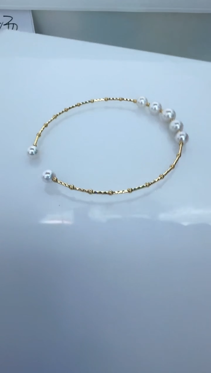 【闪购商品】淡水珍珠手镯18K金镶嵌手镯