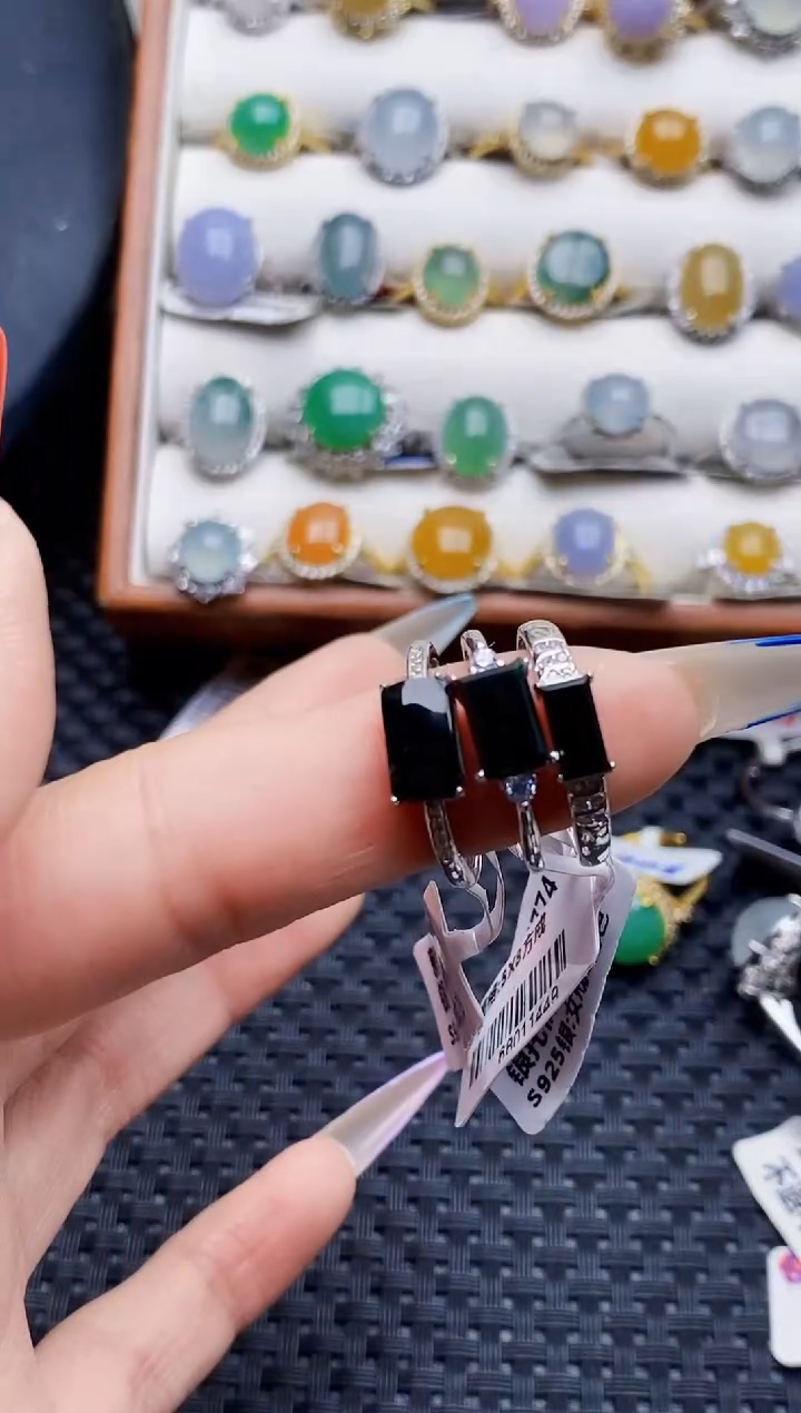 银S925镶嵌戒指翡翠皎3739