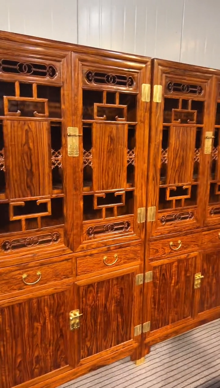 花梨木类木雕款柜子一对