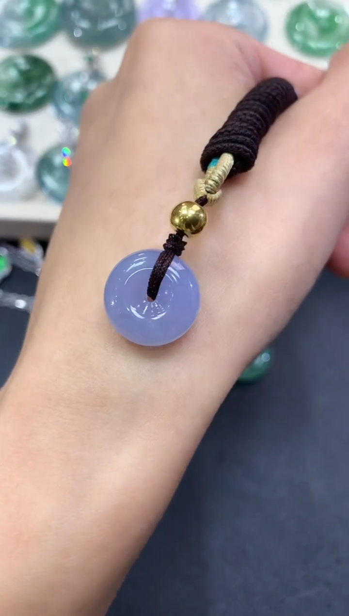 【闪购商品】翡翠吊坠(不含链)18K金镶嵌a49紫货有色差