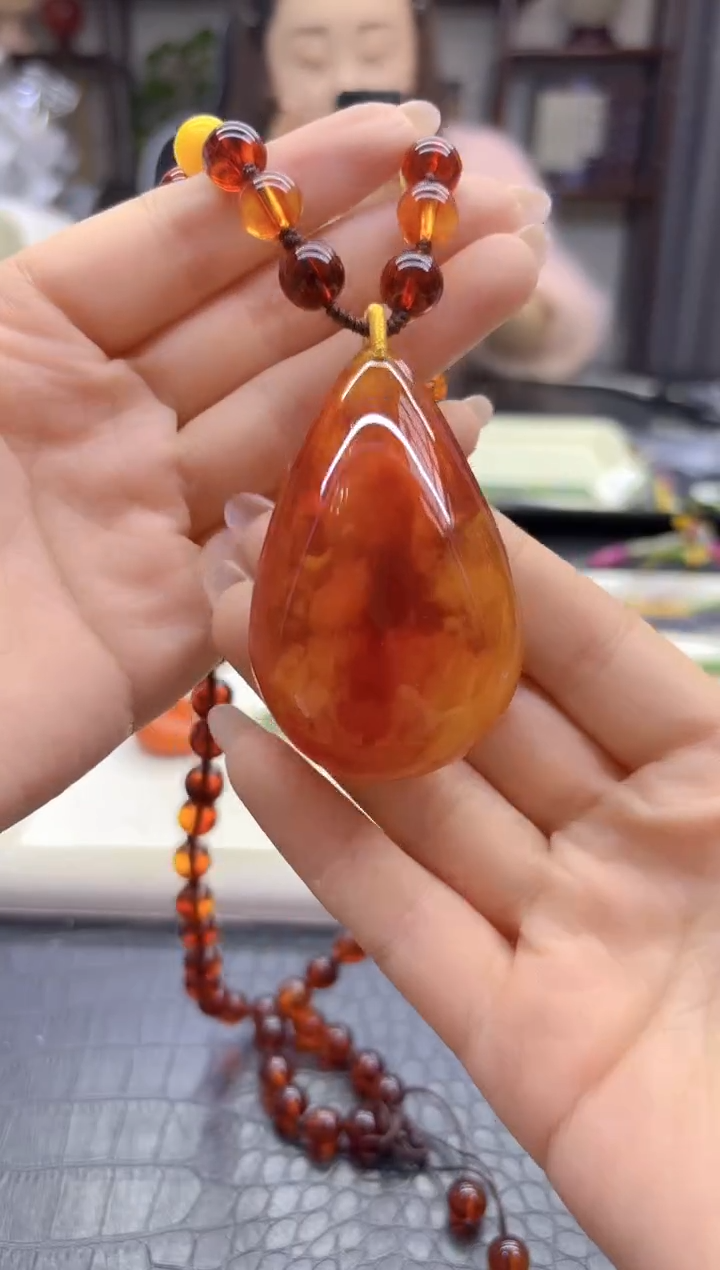 蜜蜡颈饰未镶嵌DIY款M643