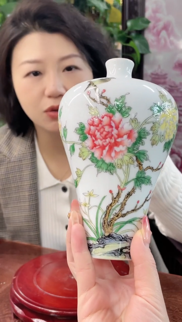 【闪购商品】024陶瓷供应链牡丹画片梅瓶