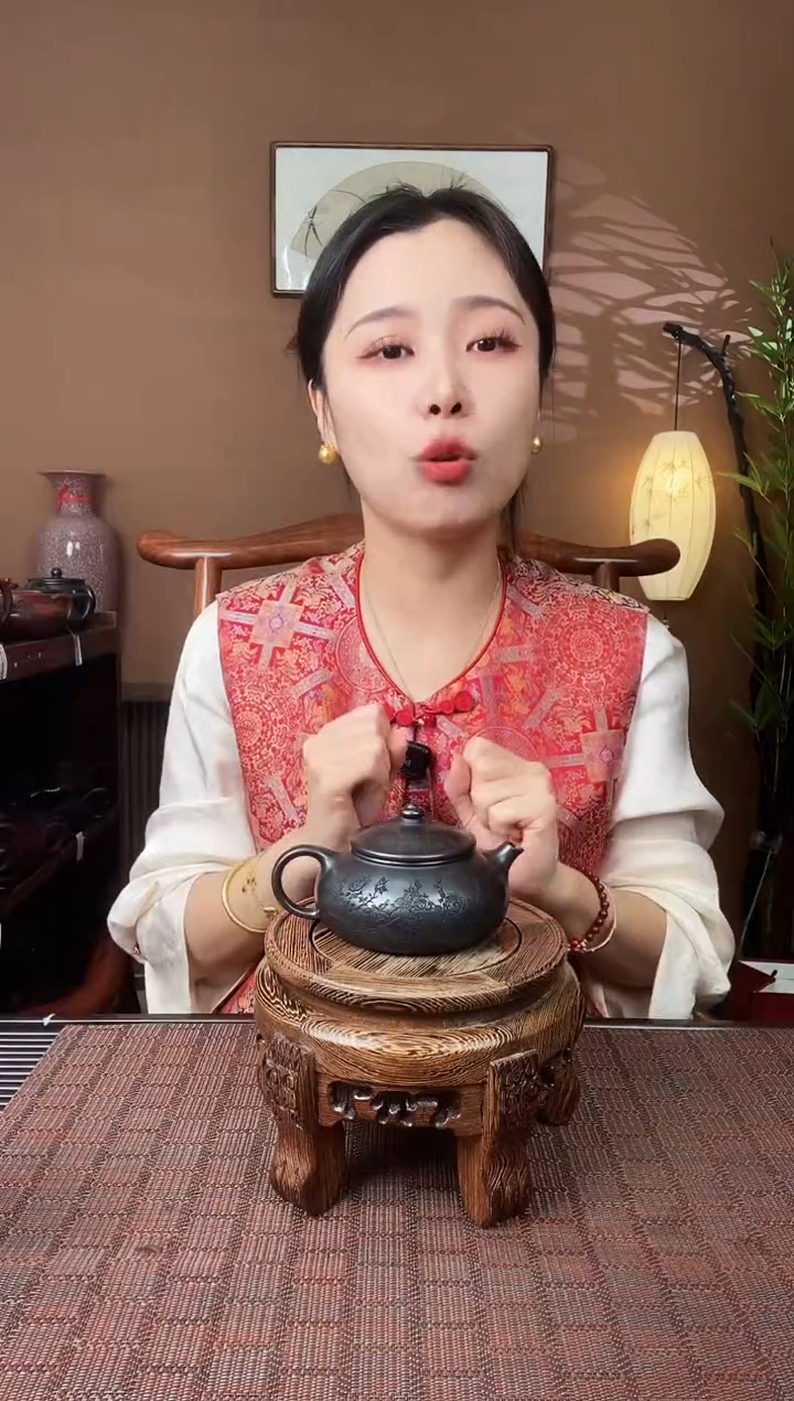 【闪购商品】紫砂茶壶YSZS195石黄月季寒江