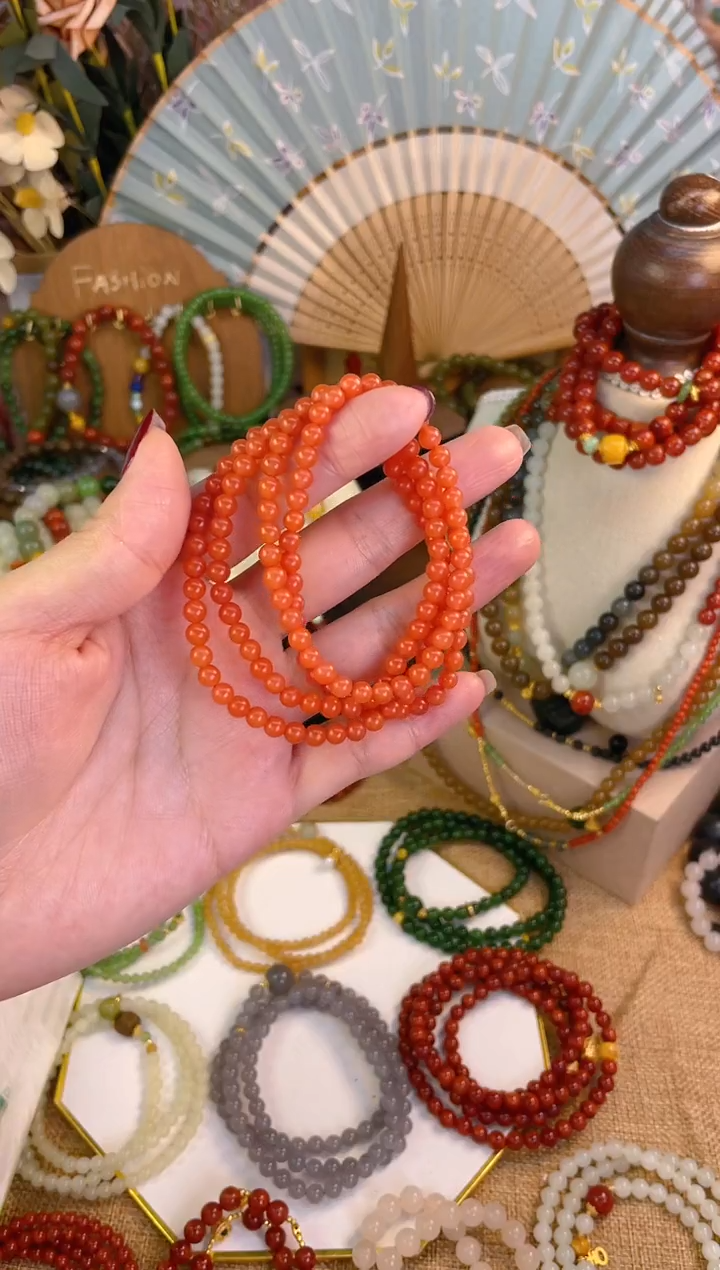【闪购商品】南红玛瑙四圈未镶嵌南红
