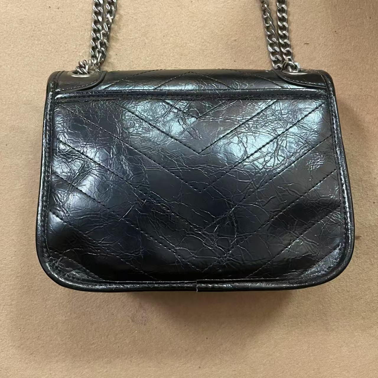 TOLEX2025新款百搭时尚女包邮差中黑色17cm