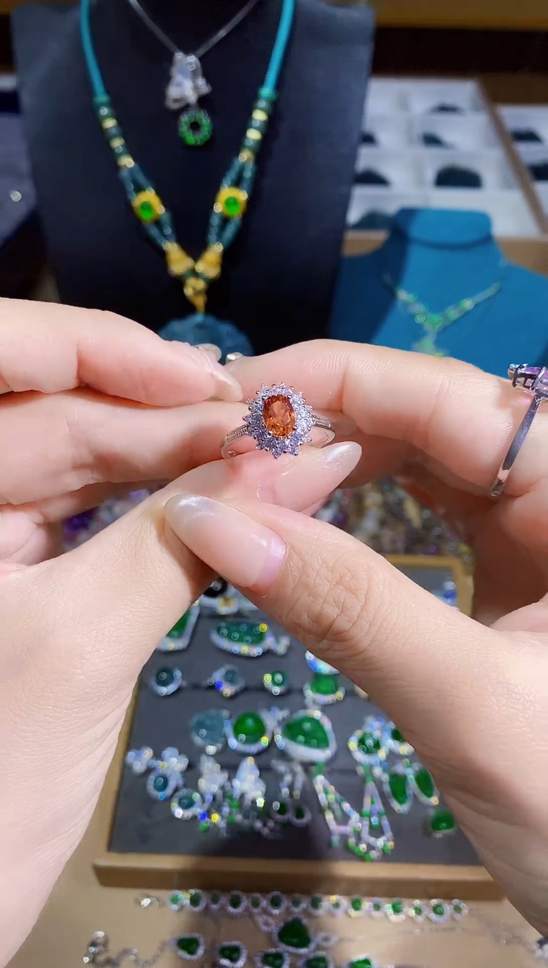 【闪购商品】石榴石戒指未镶嵌多样性发其一【59】