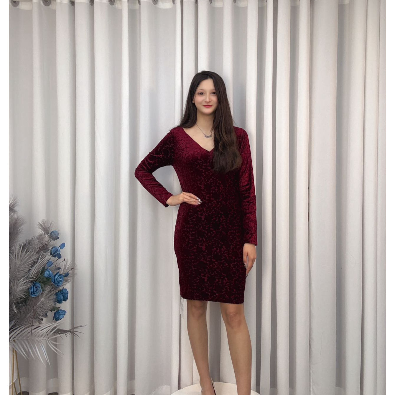 春节款半身裙 مال قايتۇردىغانلار ئالماڭ 显瘦 长袖