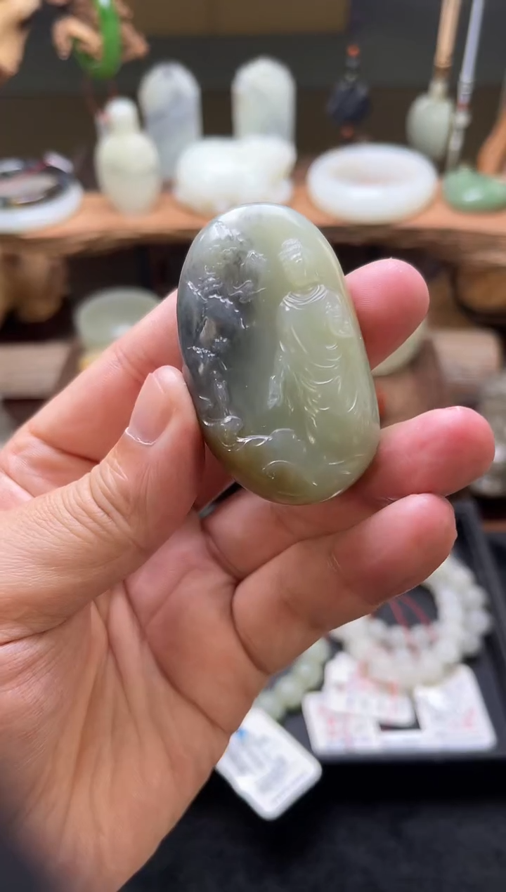 【闪购商品】和田玉手把未镶嵌若羌楼兰三色 大日如来821033