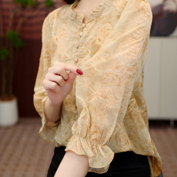 杭州专柜春夏新款简约圆领通勤小衫ZF-S030-YJYC