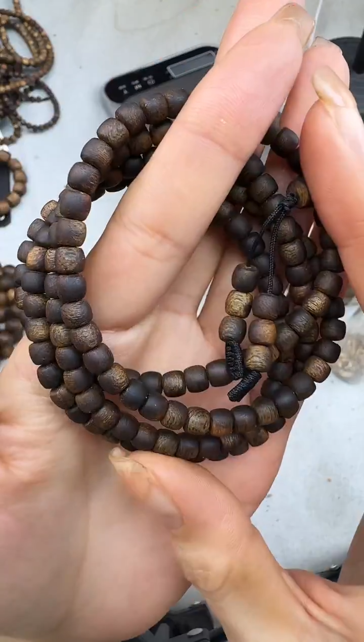 沉香手串0513张勺子鼓珠沉水多圈多样性发一
