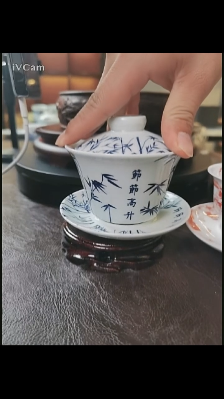 景德镇节节高升三才盖碗