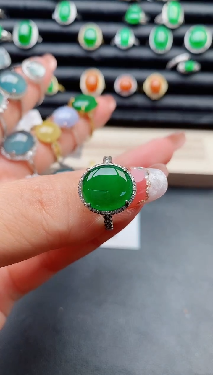 【闪购商品】翡翠戒指银S925镶嵌805800