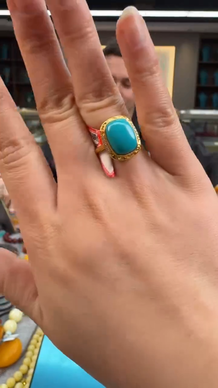 【闪购商品】绿松石戒指银S925镶嵌秒拍号231