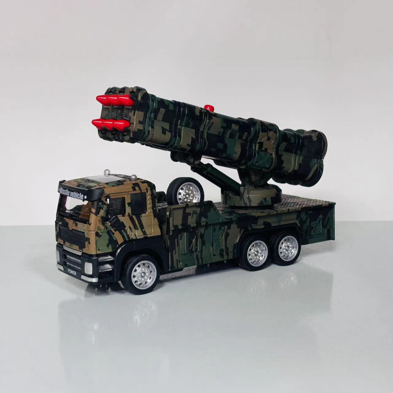 合金军事导弹车带回力模型车 袋装