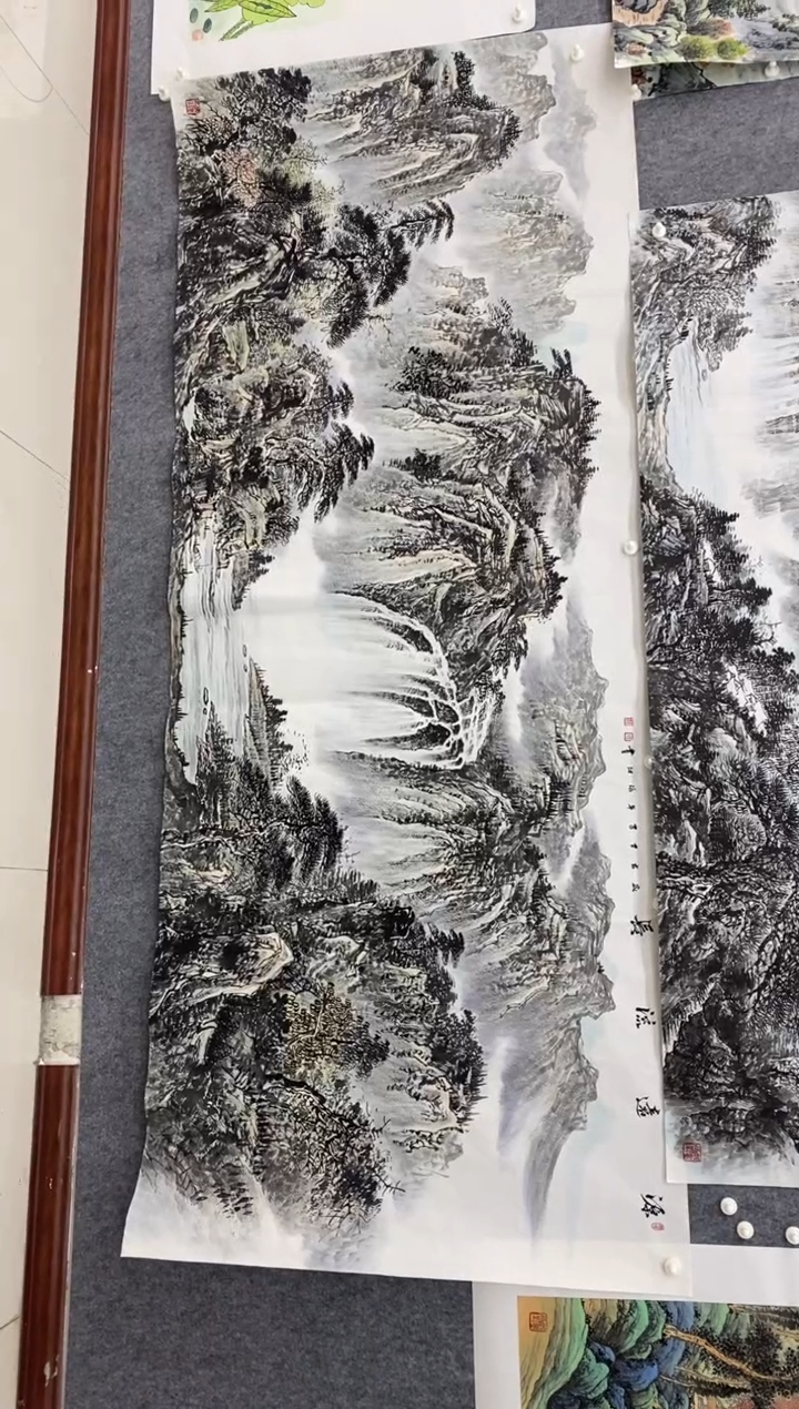 国画X****6沈泳江 手绘 小八尺240*100