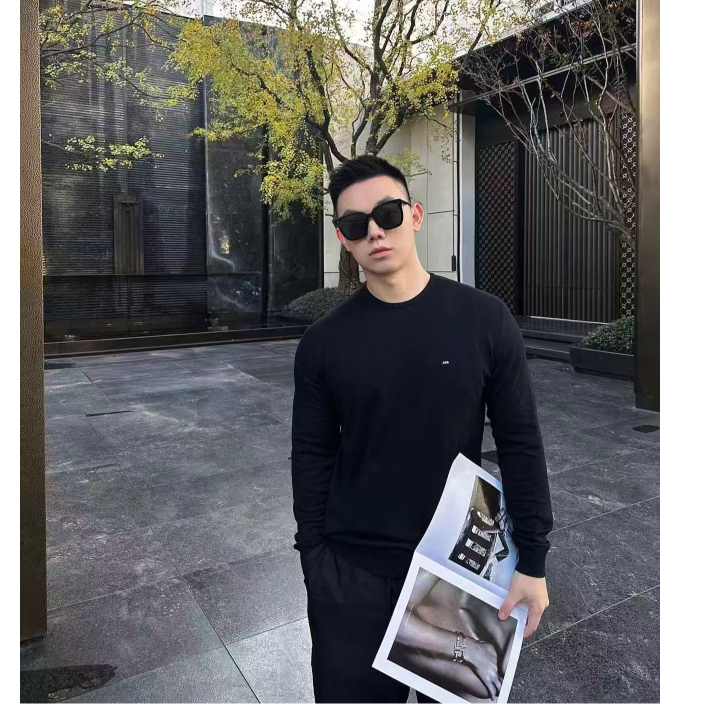 男士薄款圆领长袖打底-D226