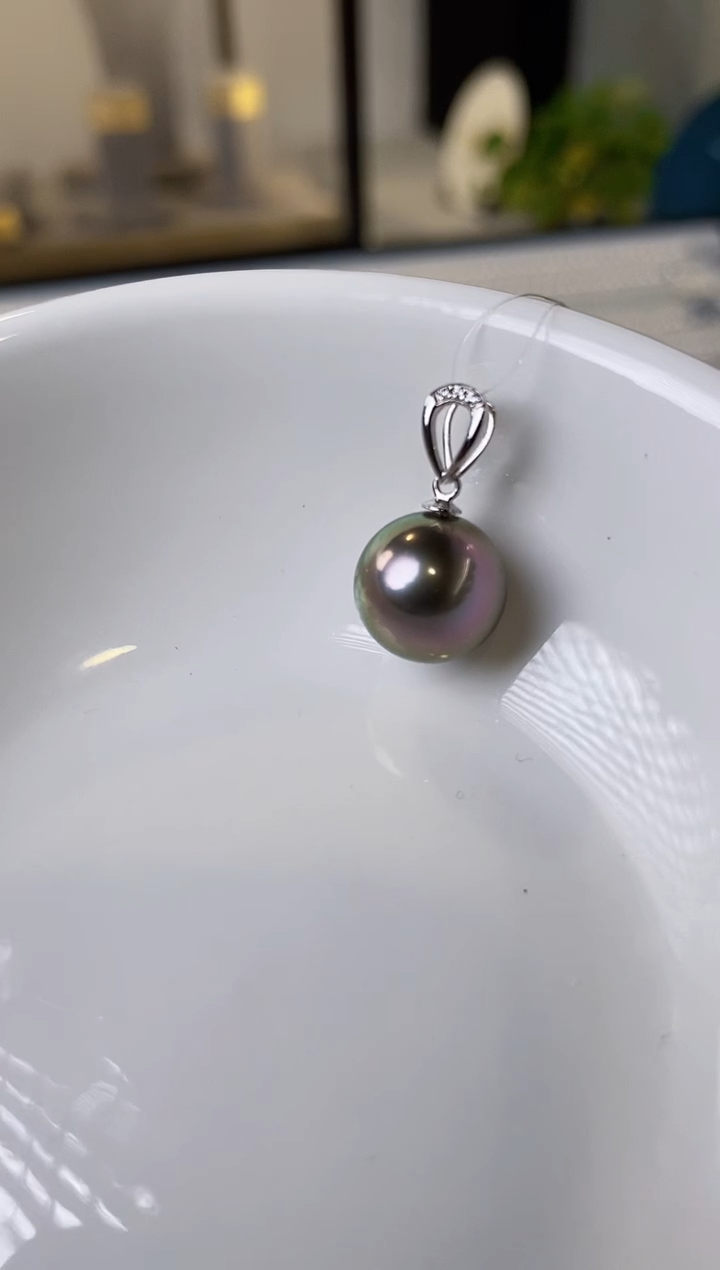 【闪购商品】海水珍珠吊坠(不含链)18K金镶嵌11-12海水珍珠吊坠