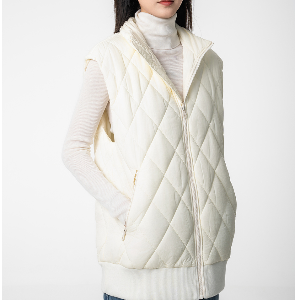 GIRDEAR/哥弟citywarm冬季新雪丽菱格纹马甲棉衣外套女 1400551  