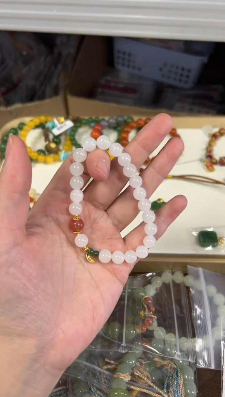 未镶嵌手链和田玉孤品和田玉白玉设计款手链[6045]