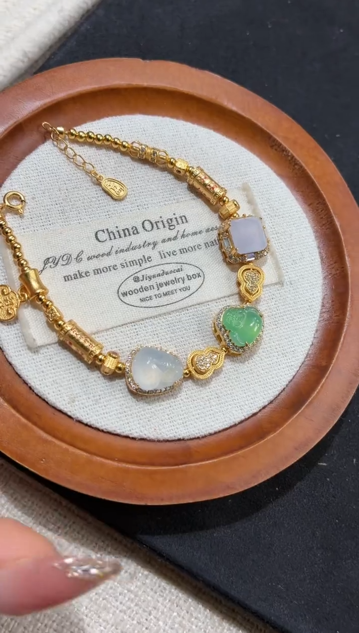 银S925镶嵌手链翡翠手链