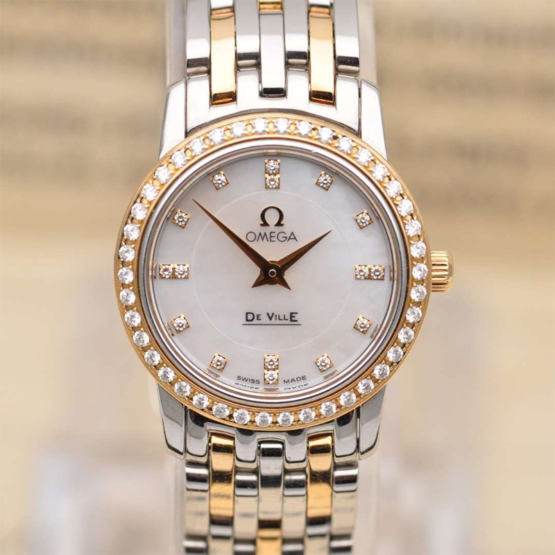 99新 Omega/欧米茄 碟飞一代间金全原装原钻原盘石英钻刻22盘lf