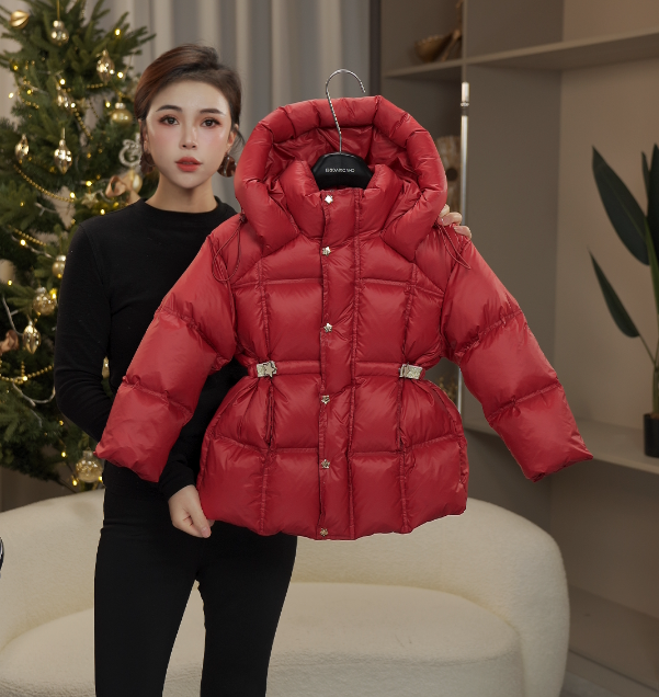 【晶】女童2025新品定制三防收腰鹅绒保暖时尚冬季羽绒服