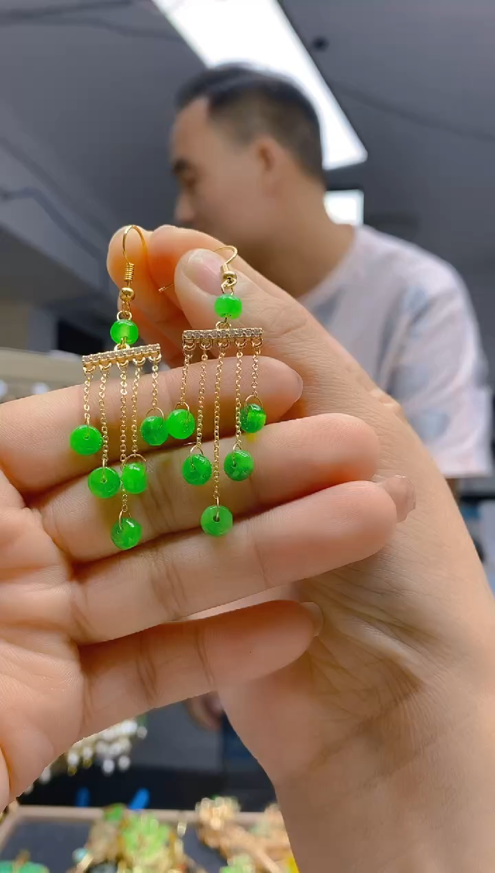 【闪购商品】翡翠耳饰合金0225翡翠耳钩