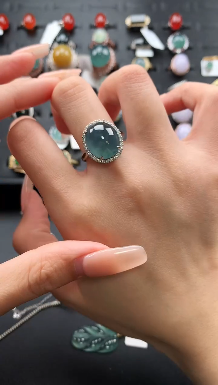 【闪购商品】翡翠戒指银S925镶嵌567657567