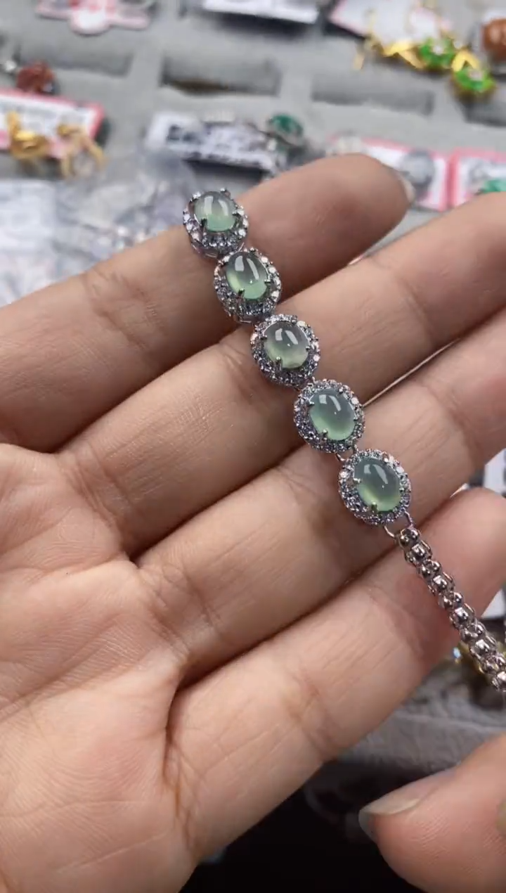 银S925镶嵌戒指翡翠333----9