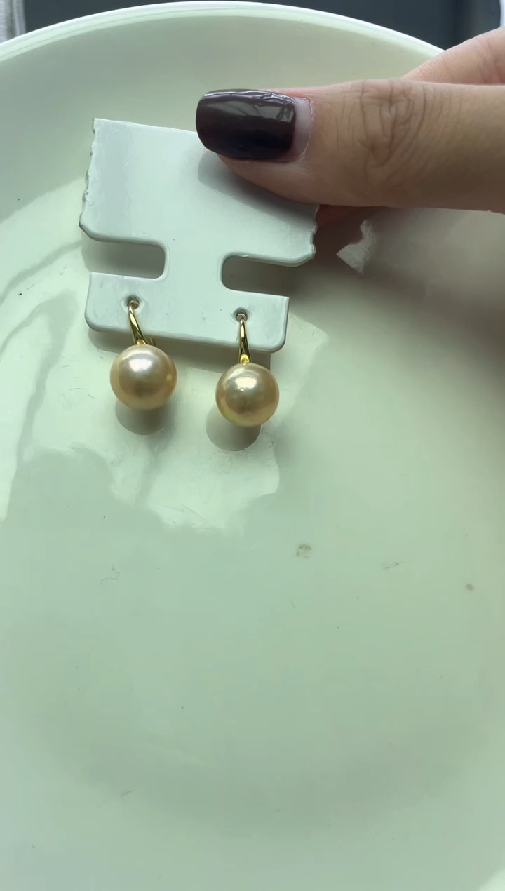 未镶嵌耳坠淡水珍珠中国红耳坠