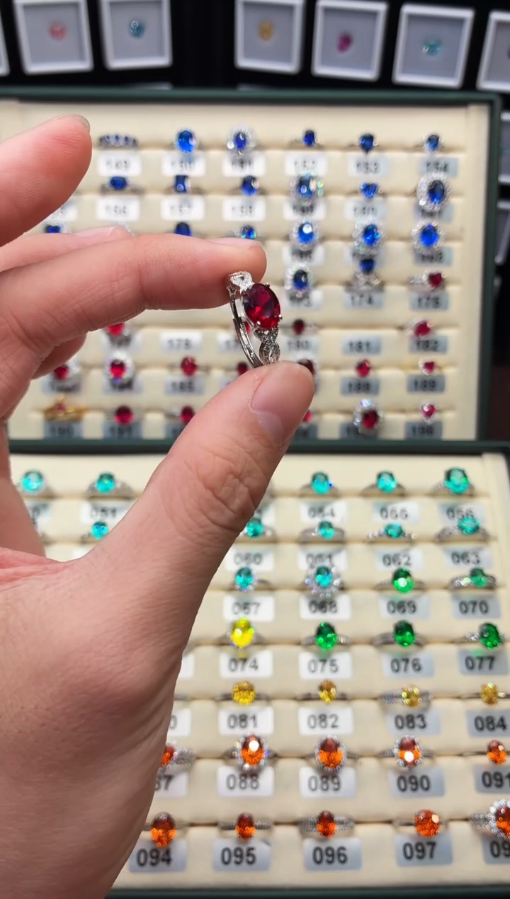 银S925镶嵌戒指红宝石111