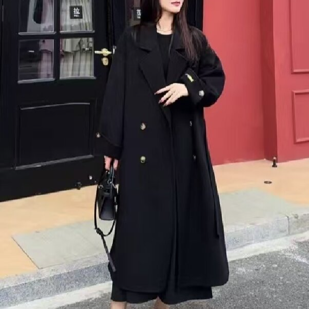KS-7768新款大衣女士时尚简约网红气质显瘦百搭外套
