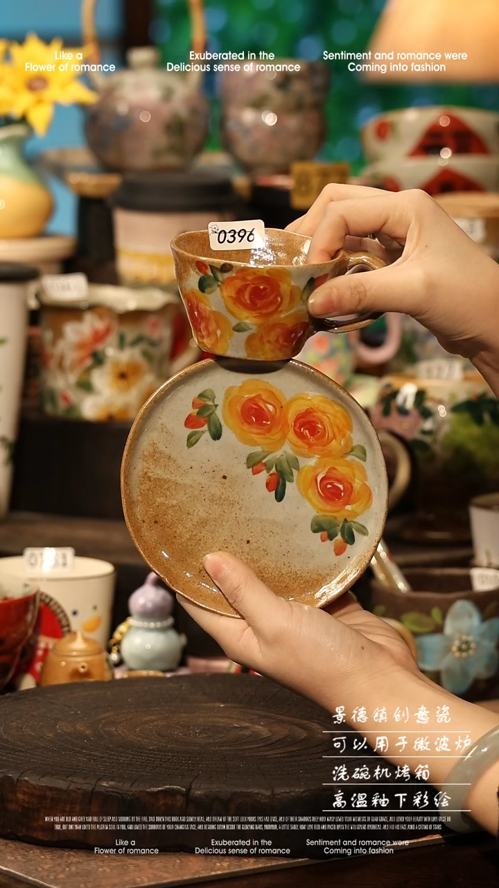 陶瓷景德镇高温釉下彩手工手绘款式@A0396@