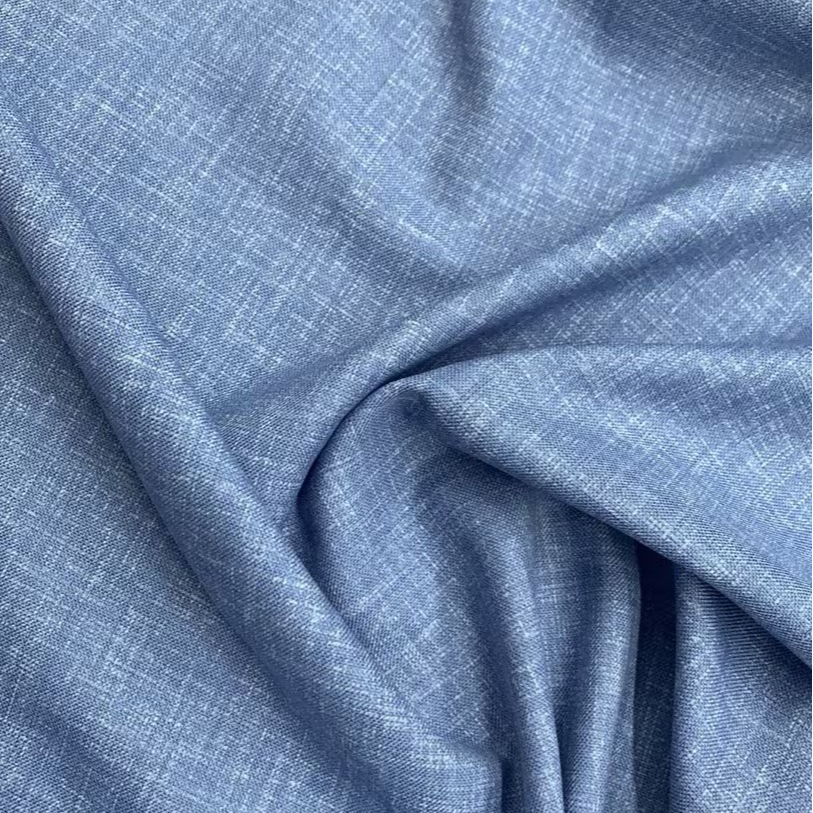 意大利制造LP同批浅蓝色精纺羊毛面料 外套裤子布料幅宽155cm