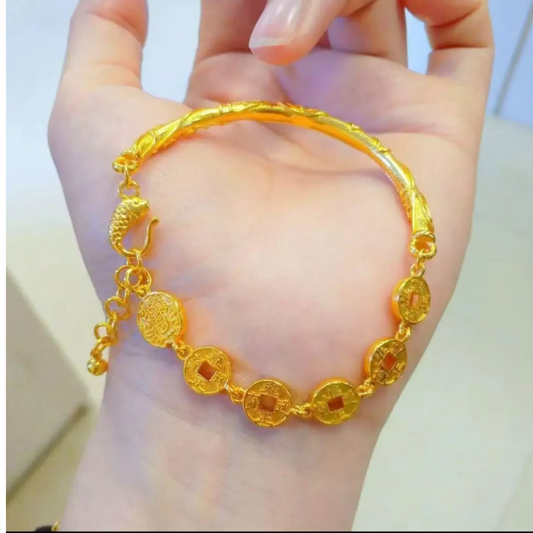 合金手镯 合金手镯 【 五帝钱半镯手链】女款 吉言手镯