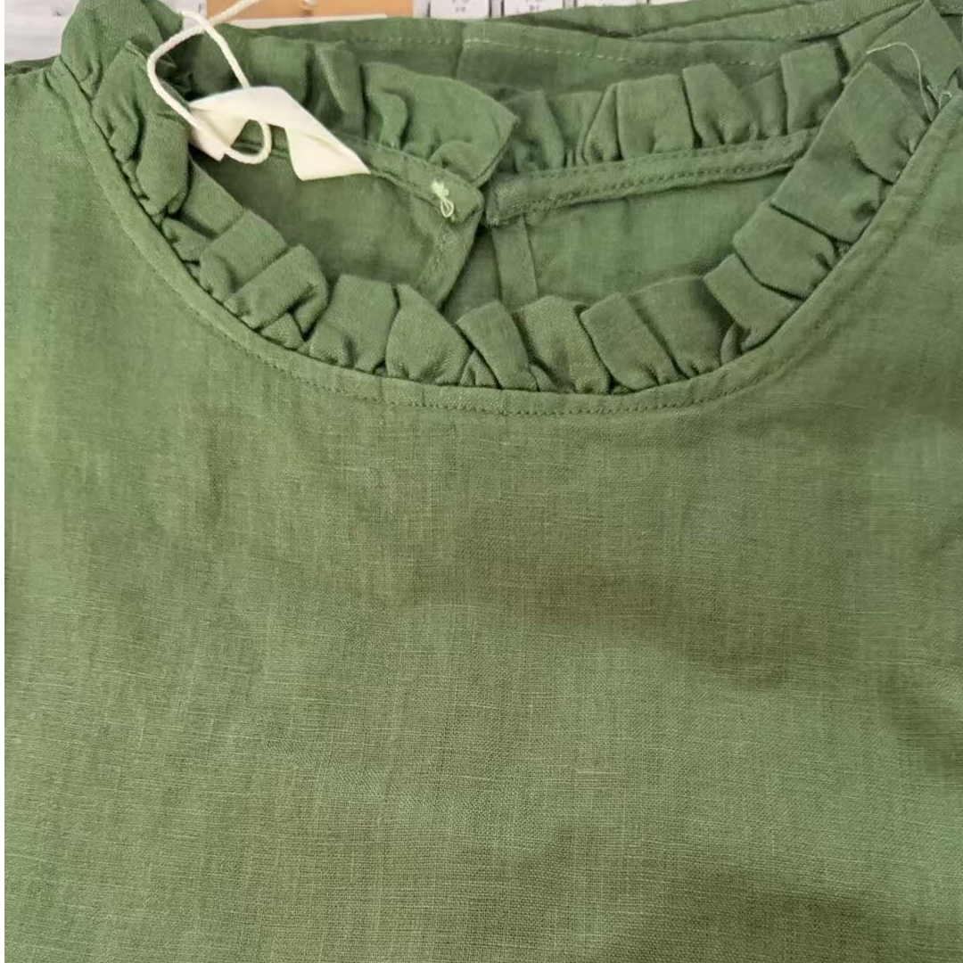 桑在云间 木耳亚麻背心