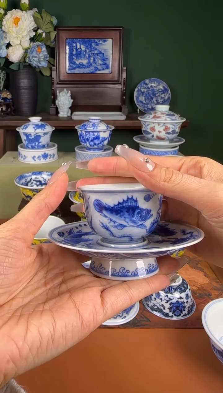 【闪购商品】杯望月怀古。淡海水鱼藻。一杯一托