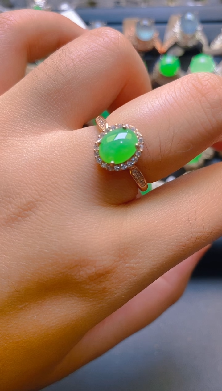 【闪购商品】翡翠耳饰银S925镶嵌天然A货翡翠1