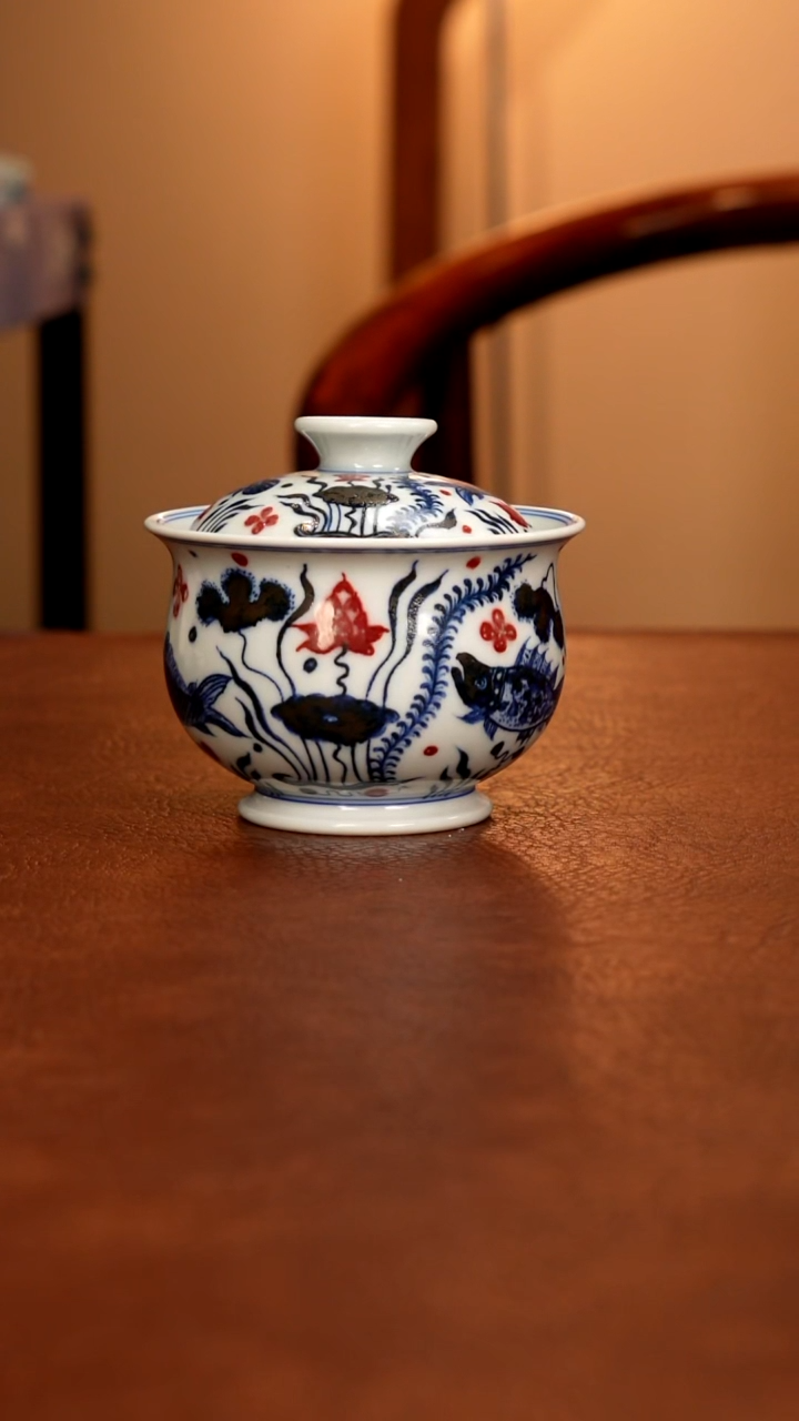 摆件陶景德镇瓷器，青花瓷手绘茶具~