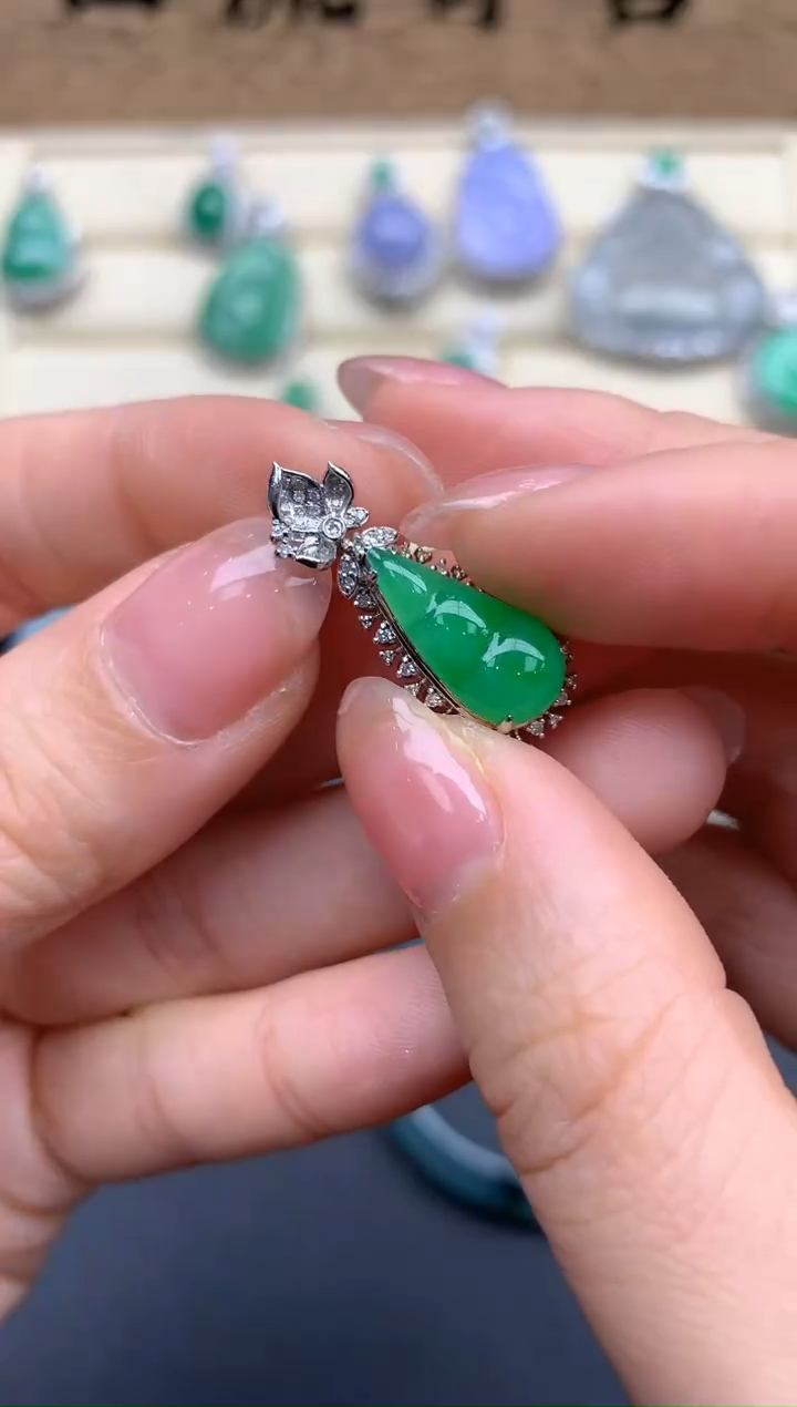 【闪购商品】翡翠颈饰18K金镶嵌384--中国好珍宝